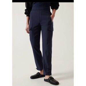 Athleta Endless Cargo Pants  Navy Blue Travel‎ Comfort Pocket Casual Womens
